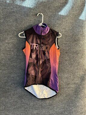 Jakroo Cycling Vest Womens Small Multicolor TRGO Full Zip Windproof Bike Road